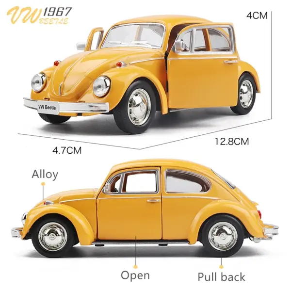 1:36 Volkswagen Beetle Classic Diecast Model - Image 5