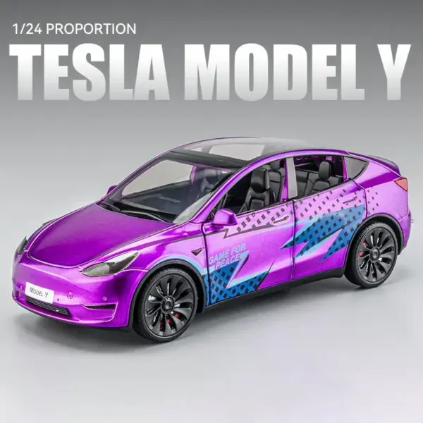 1:24 Scale Tesla Model Y Alloy Car Model - Image 3