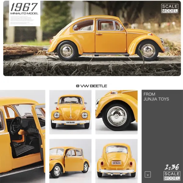 1:36 Volkswagen Beetle Classic Diecast Model - Image 2