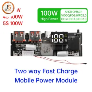 65/100W Power Bank Module with 4 USB Ports