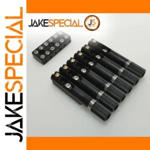 6-String Headless Guitar Bridge Set Black Metal