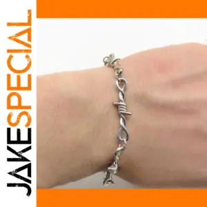 Silver Barbed Wire Gothic Choker Bracelet