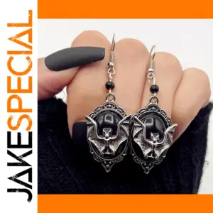 Neo-Gothic Cute Bat Drop Earrings