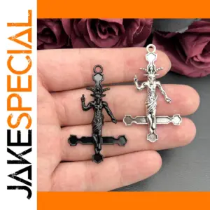 Baphomet Cross Pendants Set of 2 Charms
