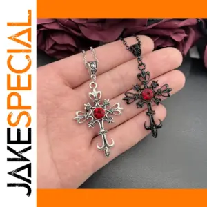 Gothic Punk Cross Pendant Necklace in Metal