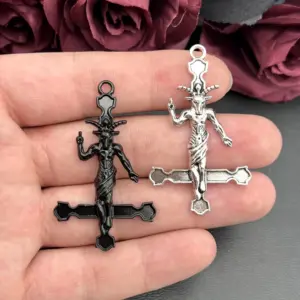 Baphomet Cross Pendants Set of 2 Charms