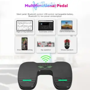 Portable Wireless Page Turner Pedal for Musicians