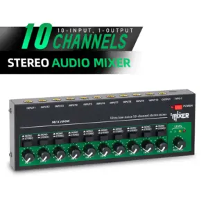 10-Channel Low Noise Audio Mixer with USB Type-C