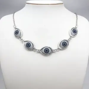 Gothic Evil Eye Chain Necklace for Unisex