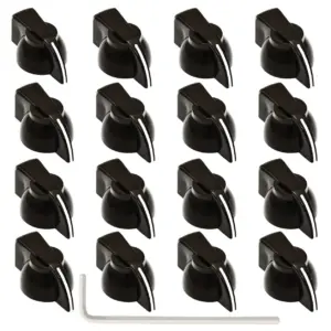16 Black Chicken Head Knobs for Guitar/Bass