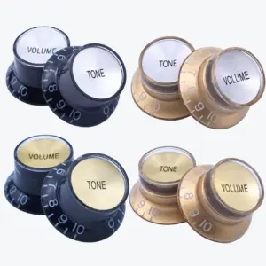 4PCS Black and Gold Electric Guitar Knobs