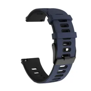Midnight Blue Black Silicone Sports Strap 20mm 22mm