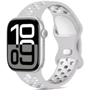 Grey and White Silicone Strap for Apple Watch