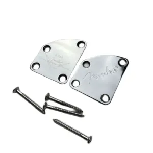 Silver Neck Plates with Screws for Tele & ST