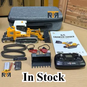 1/50 Scale Yellow RC Tracked Loader Model