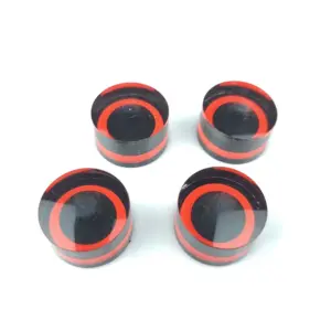 Red and Black Guitar Control Knobs Set of 4