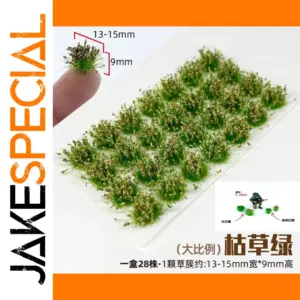 Miniature Grass Tufts for Dioramas - 28 Pieces