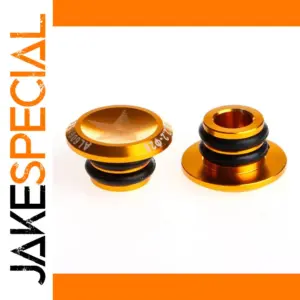 Orange Aluminum Alloy Handlebar Grip Plugs 2Pcs