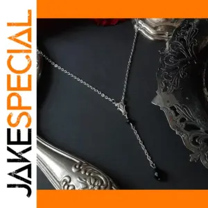 Gothic Crystal Necklace with Bat Motif