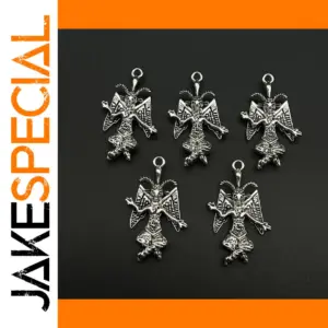 Set of 5 Antique Silver Baphomet Pendants